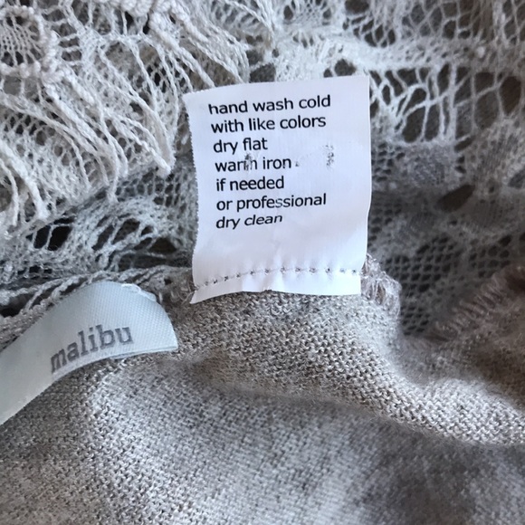 27 Miles Malibu Silk/Cashmere Asymmetrical Sweater / Knit Front/Lace Back - Picture 6 of 7